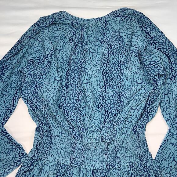 Rails Dress Size XL Blue Jasmine Jewel Cheetah Print Tiered Smocked Waist NWT - Picture 15 of 16